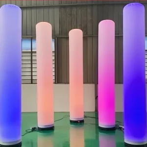 カスタムインフレータブルチューブコラム LED照明 インフレータブルコーン 広告用装飾用ブロワーアップピラー