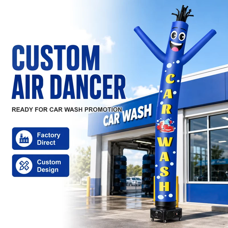Figur Tabung Inflatable Kustom untuk Promosi Iklan Dekoratif dengan Pengering Rambut untuk Digunakan