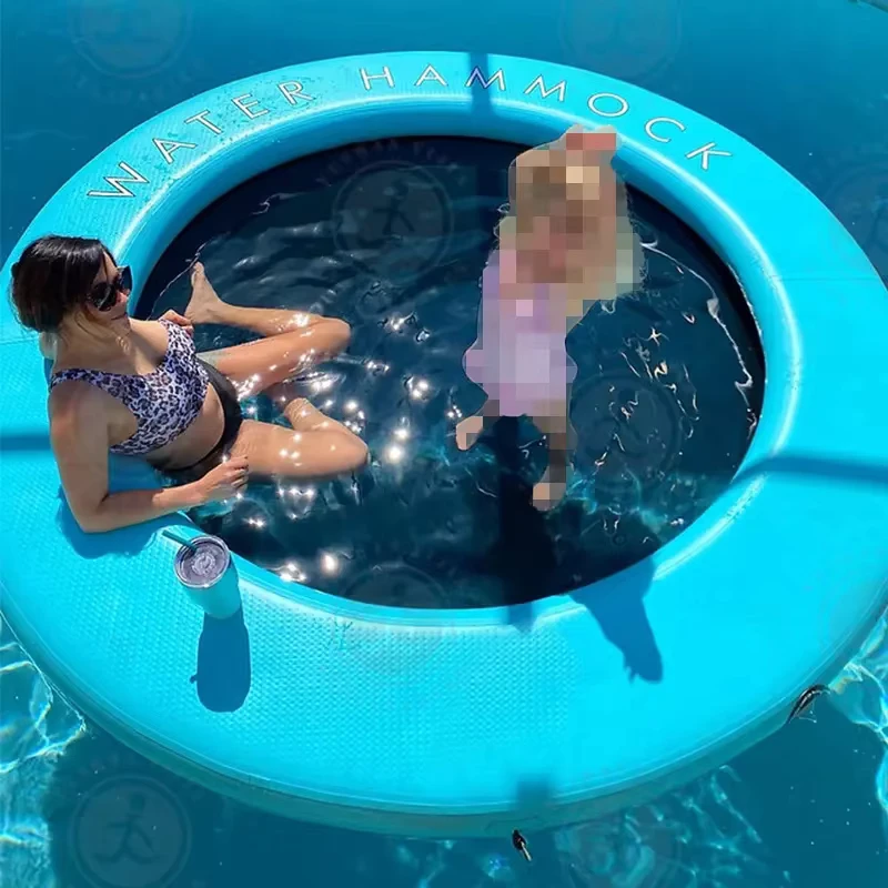 Aangepaste Opblaasbare Water Hangmat Draagbare Drijvende Lounger met Gaas Midden voor Zwembad Recreatie Gemaakt van Duurzaam Drop Stitch Materiaal