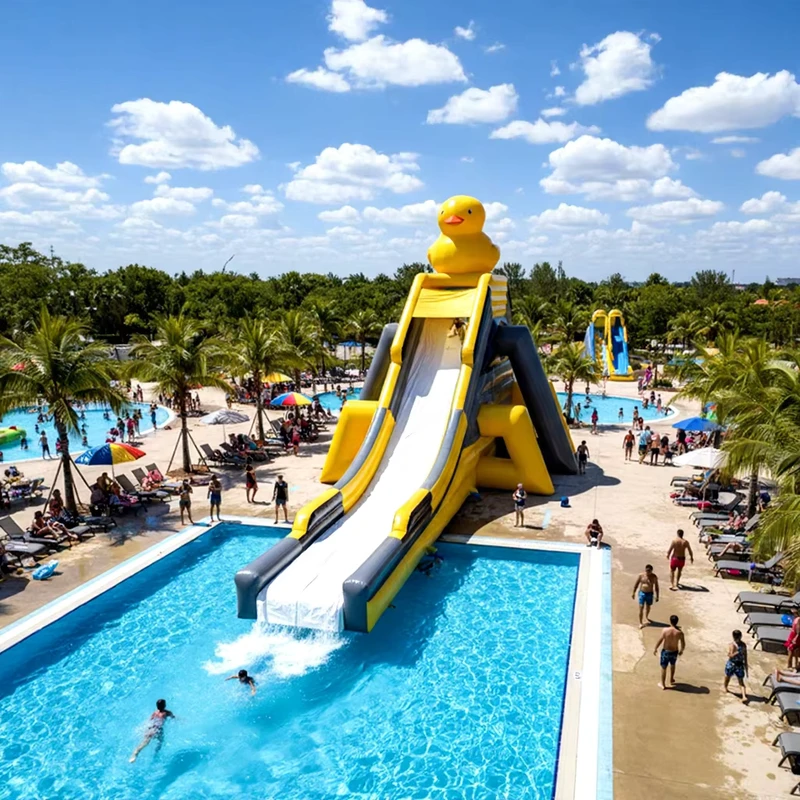 Toboggans gonflables personnalisés pour adultes, structure de jeu aquatique géante commerciale pour parc d'attractions