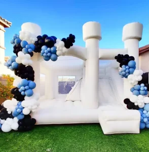Custom Inflatable Wedding Bounce House, 3 x 3 m PVC Inflatable Trampoline for Outdoor Parties