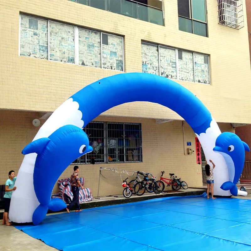 Arc en tissu gonflable LED personnalisé, impression de logo de haute qualité, gonflable extérieur pour publicité événementielle