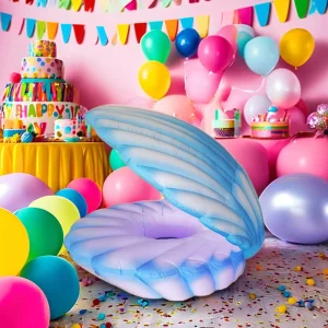 Concha de Sirena Inflable con Luz LED Personalizada y Almeja para Uso Exterior, Concha de Mar Inflable con Luz LED Personalizada