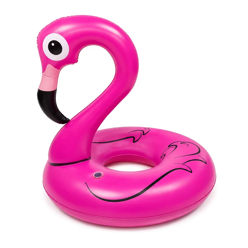 Custom LED Light up Flamingo Pool Float Inflatable Pink PVC Swimming Ring for Beach and Pool