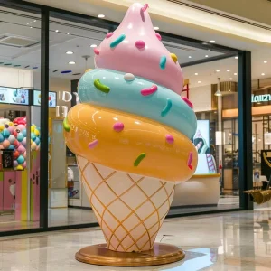 Custom Large FRP Sculptures Fiberglass Sculptures For Store Mall Decoration Ice Cream Sculptures