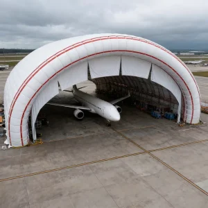 Custom Large Inflatable Waterproof Weather Resistant Easy Setup Airplane Dome Hangar Shelter Warehouse Tent for Aircraft