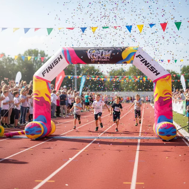 Aangepaste Grote Buiten Opblaasbare Reclameboog Evenement Ingangsboog en Race Stand met Oxford PVC Waterdicht Materiaal