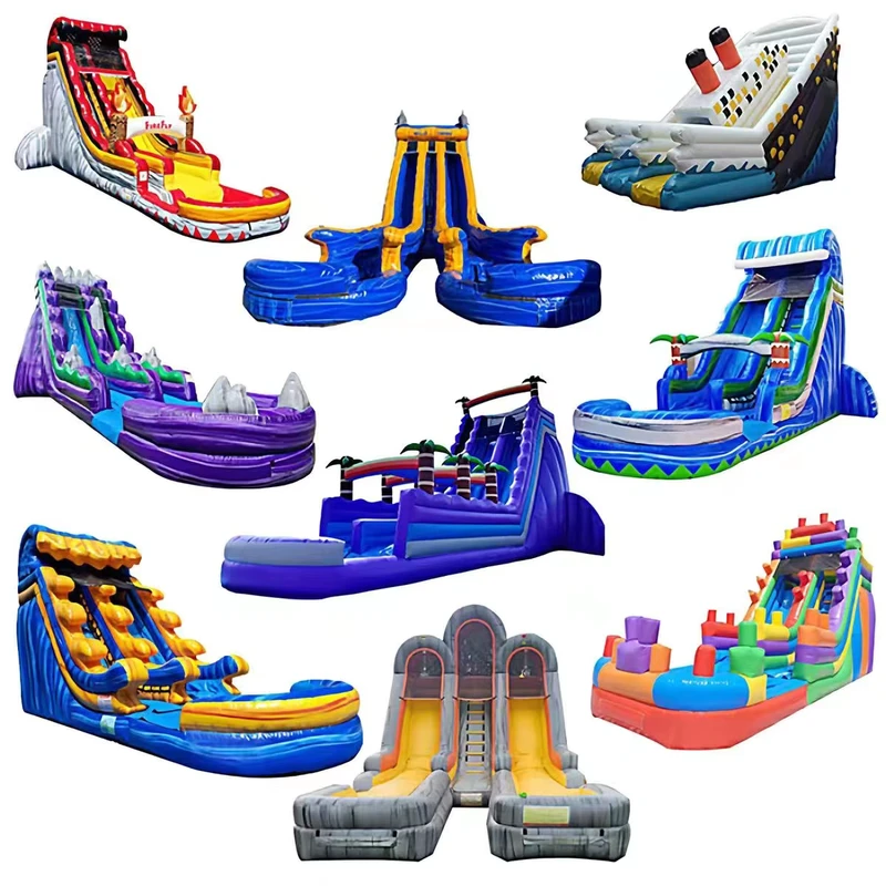 Escorrega Inflável Personalizado Grande para Exterior com Piscina, Escorrega Seco Inflável, Equipamento de Diversão Inflável para Festa e Parque Aquático