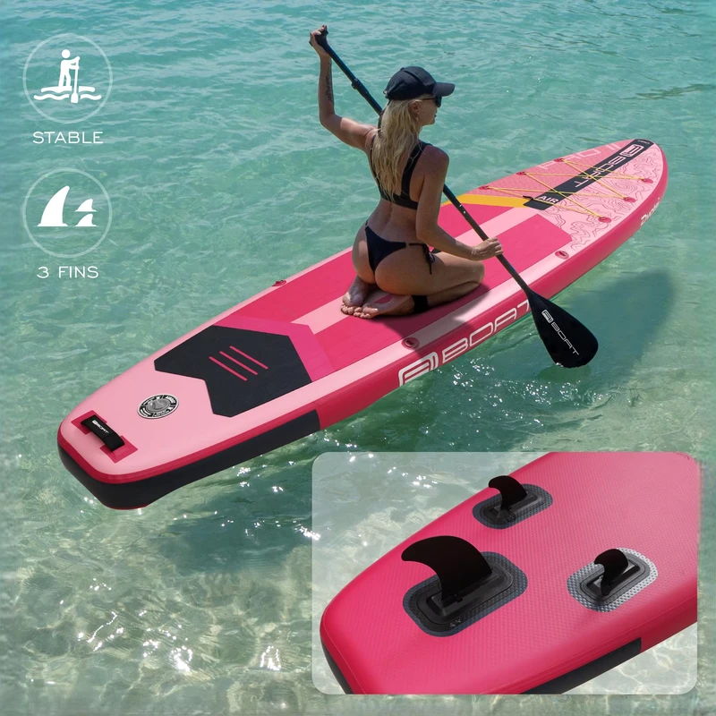 Individuelles Logo 11'*34"*6" Stand-Up Paddleboard ISUP Aufblasbares SUP Board Pink Surfing Yoga Paddle Board Ozeanwasser