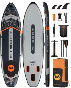 Custom Logo 11’6”x35”x6” Inflatable Stand up Paddle Board SUP Board for Surfing Fishing Water Sports with Pump&Fin