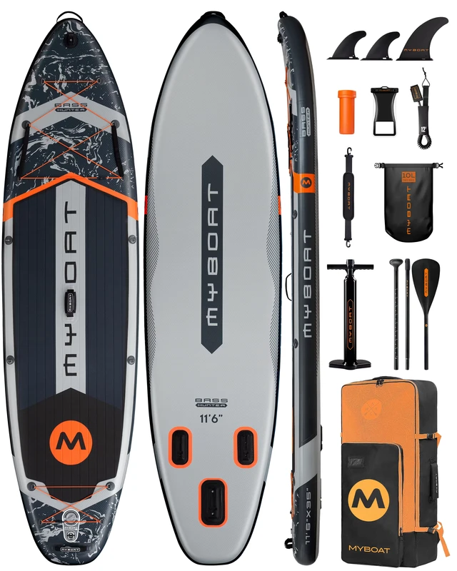 Papan Paddle Inflatable Stand Up 11'6''x35''x6'' dengan Logo Kustom untuk Berselancar Memancing Olahraga Air dengan Pompa & Fin