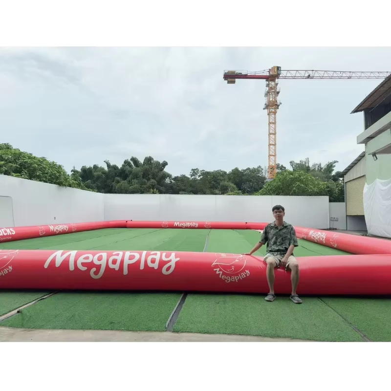 Custom Logo Airtight Portable Inflatable 4V4 Football Pitch 22x17m Street Sport Arena Soccer Field for Funino Training and Games