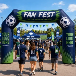 Custom Logo Arche Gonflable Inflatable Football Arch for Soccer Entrance Fan Zone Decoration