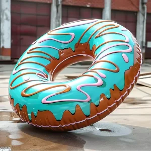 Custom Logo Eco Friendly PVC Inflatable Donut Swimming Ring Summer Party Pool Float Tube for Kids and Adults Women