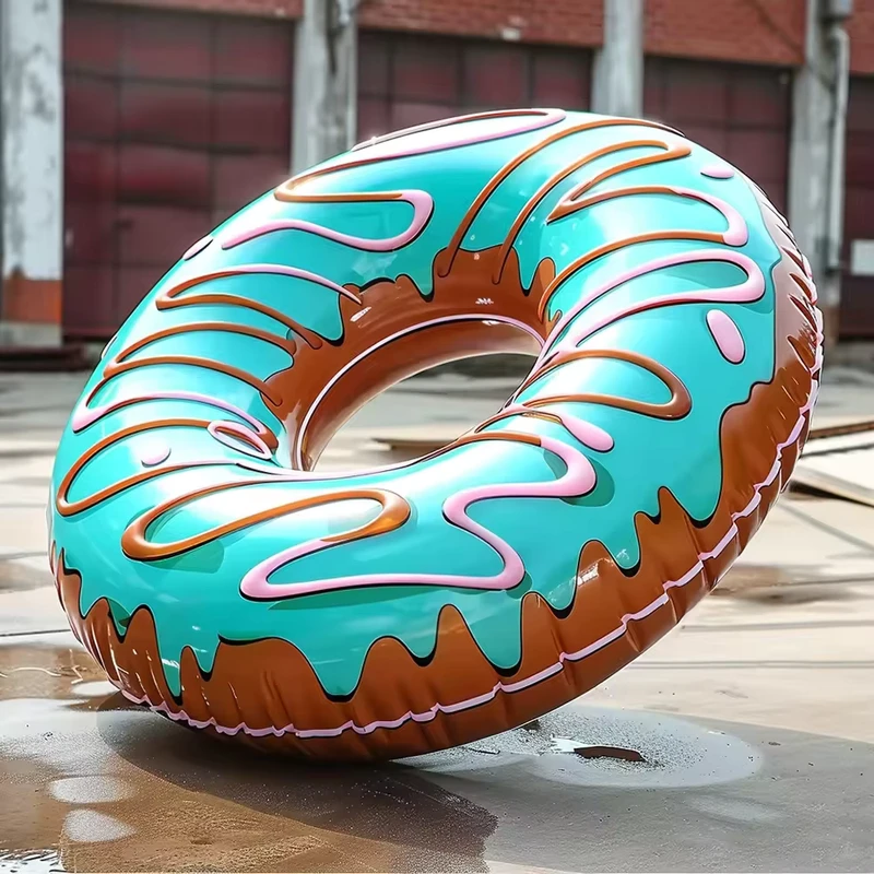 Custom Logo Eco Friendly PVC Inflatable Donut Swimming Ring Summer Party Pool Float Tube for Kids and Adults Women