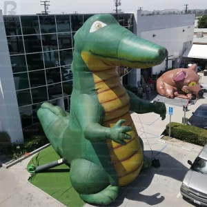 Custom Logo Giant Inflatable Alligator Crocodile Mascot Cartoon Animal Advertising Inflatable Model for Theme Park Display Mall