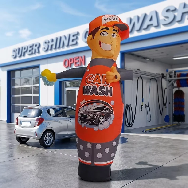Dançarino de Ar Inflável Personalizado com Logótipo para Lavagem de Carros