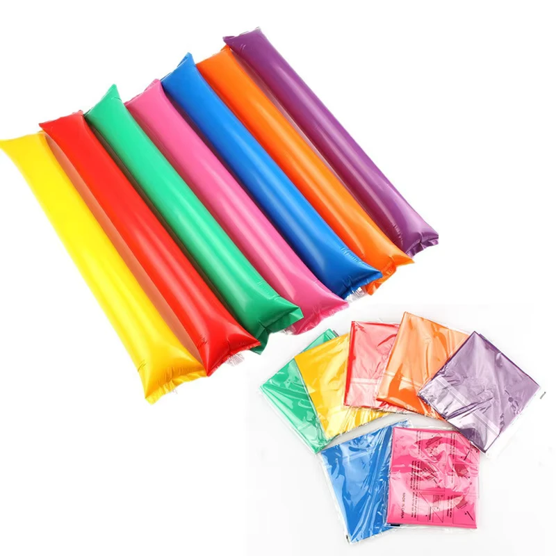 Custom Logo Inflatable Cheer Stick Balloon Shape Plastic Durable Portable Promotional Party Stick for Sports Events Teen Use