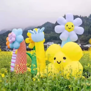 Custom Logo Outdoor Promotion Display Giant Inflatable Flower Model for Advertising