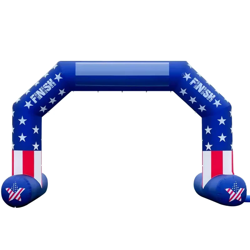 Arco inflable duradero de material Oxford con logo personalizado impreso para meta de carreras de bicicletas