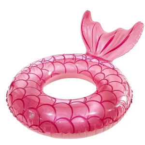 Custom Logo Printed PVC Inflatable Pool Float Tube Factory Mermaid Swim Ring for Kids for Beach Party