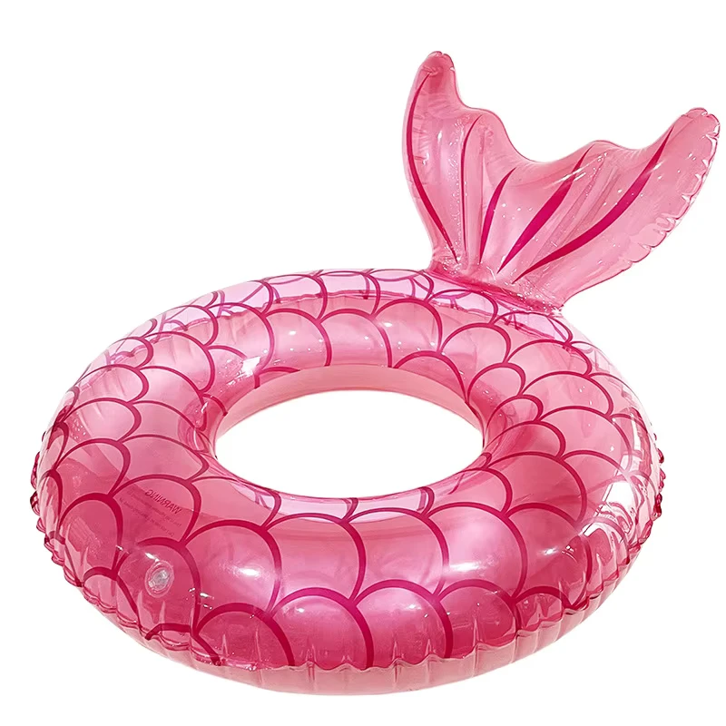 Aangepaste Logo Geprinte PVC Opblaasbare Zwembad Float Tube Fabrieks Zeemeermin Zwemring voor Kinderen voor Strandfeest