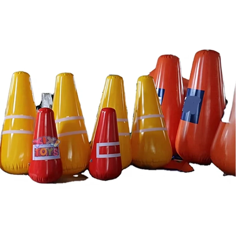 Individueller Logo Wasser Schwimmender Ballon Rennmarker Kegel Form Luftbojen PVC Schwimm Triathlon Aufblasbare Boje mit individuellen Größen