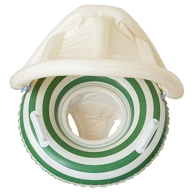 Individueller Logo mit Sonnenschutzdach PVC aufblasbarer Schwimmring tragbare Poolliege für Kinder für Strandpartys oder Kinder-Schwimmreifen