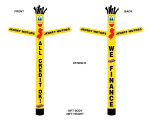 Custom Made Air Dancer Yellow Sky Dancers Wacky Waving Inflatable Tube Guy