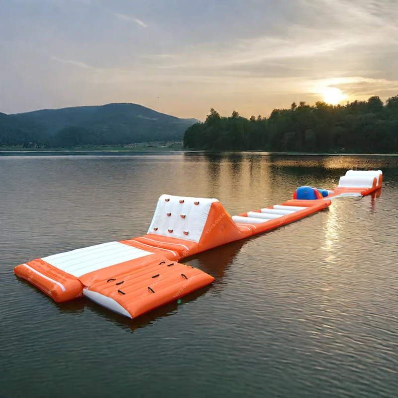 Aangepaste Mini Opblaasbare Waterpark Obstakelbaan voor Kinderen PVC Buitenwater Spel N 100 voor Thuisgebruik 5-10 Passagiers