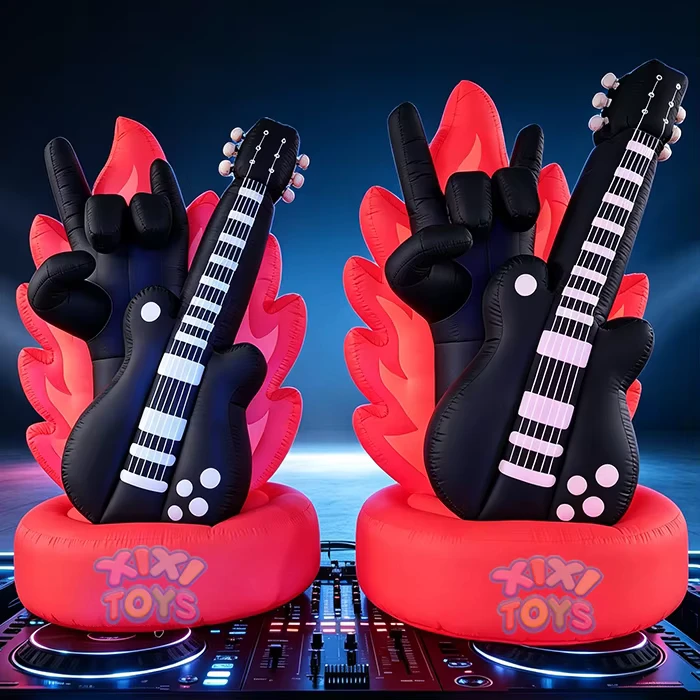 Decorazione personalizzata per festival musicali, palco DJ gonfiabile, chitarra rock gonfiabile, palloncini prop