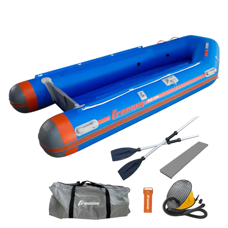 Perahu Inflatable OEM Kustom Dinghy Sport Perahu Dayung Inflatable PVC Hypalon Perahu Olahraga untuk 4 Orang Memancing Berlayar