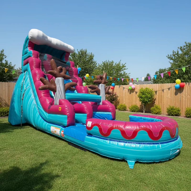 Scivolo gonfiabile a onda oceanica personalizzato Scivolo gonfiabile combo Scivolo d'acqua gonfiabile con PVC pesante per feste all'aperto per bambini
