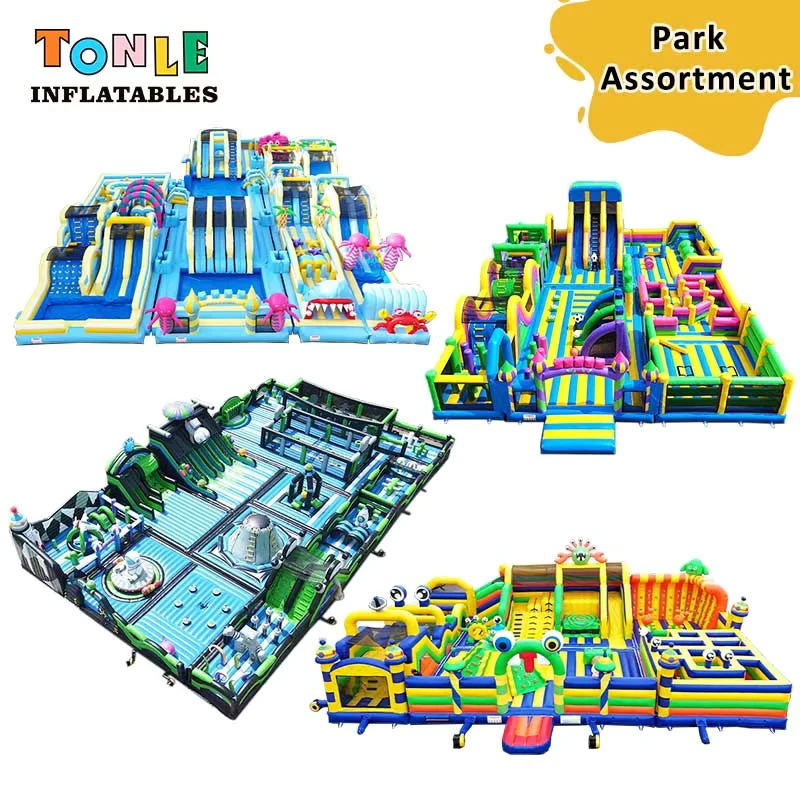 Parco giochi gonfiabile personalizzato per adulti e bambini, attrezzature per parchi divertimento, trampolino