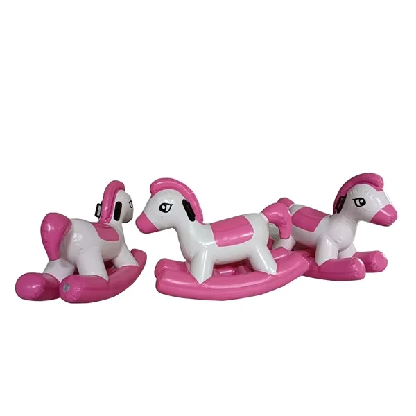 Aangepaste Buitenspeelbare Opblaasbare Springtoestellen Rijdende Paarden Roze Kinderen Spellen Speelplaats Opblaasbare Attracties Spellen