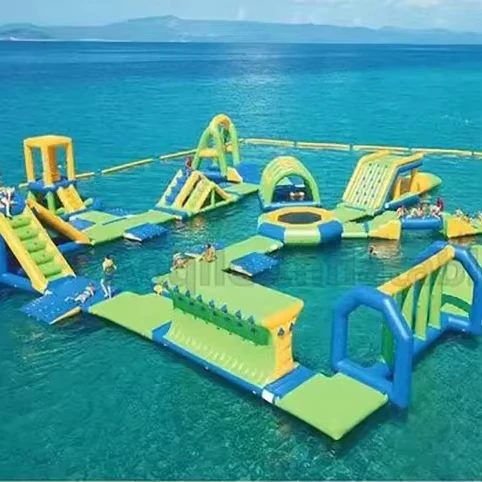 カスタム屋外インフレータブル水障害物スポーツ 海上浮遊 大人用インフレータブルウォーターパーク