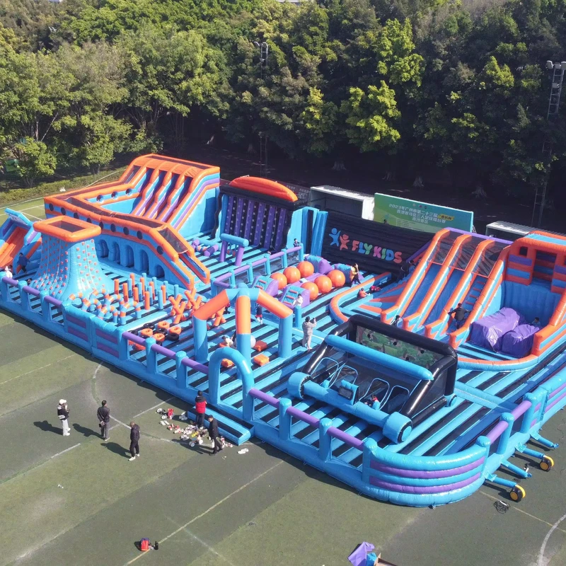 Individuelles Outdoor-Kinder-Riesenaufblasbares Spielplatzspiel-Kombination Aufblasbarer Themenpark Hindernisparcours Aufblasbarer Park für Kinder