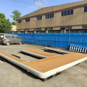 Custom Outdoor PVC E Shape Drop Stitch Jet Ski Inflatable Floating Water Dock for Water Amusement for Jetski Boat Yacht