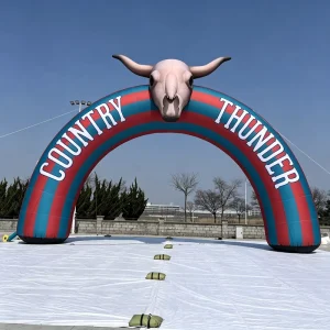 Custom Ox Head Inflatable Event Round Arch 15m Wide Easy Setup