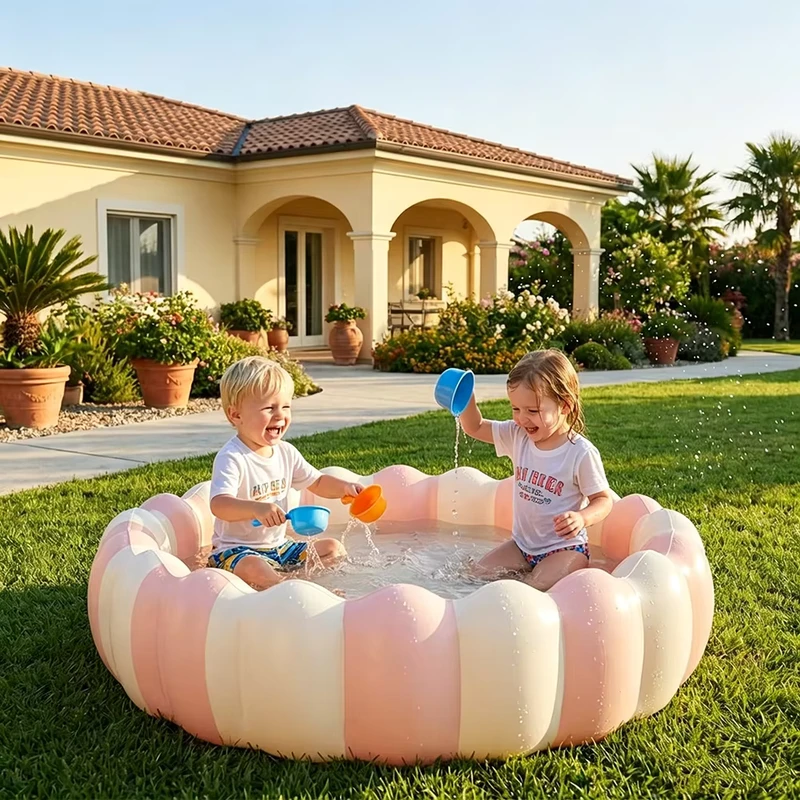 Kolam Renang Inflatable PVC Kustom Bentuk Bunga untuk Anak-anak di Taman