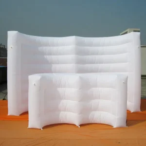 Parete di Sfondo Gonfiabile Personalizzata in PVC con Luce LED, Parete Pubblicitaria Gonfiabile Curva per Eventi Commerciali all'Aperto