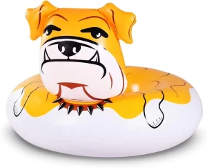 Custom PVC Inflatable Bulldog Pool Float Funny Animal Swimming Ring for Adults Kids Summer Beach Party Water Toy OEM