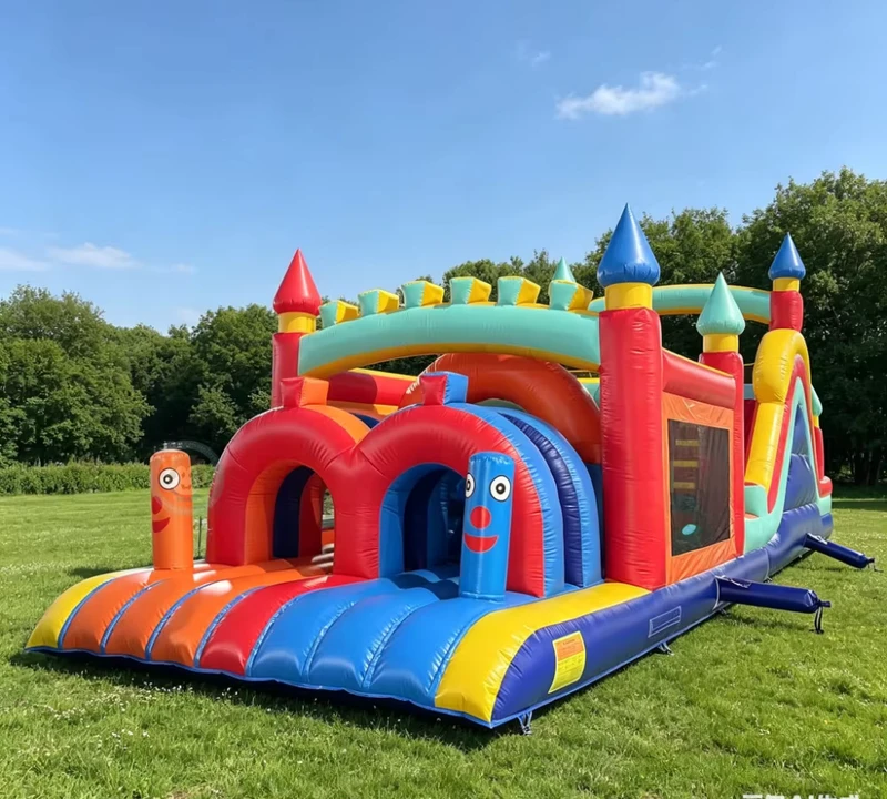 Corso ad Ostacoli Gonfiabile Personalizzato in PVC per Giochi Estivi per Parchi di Divertimento