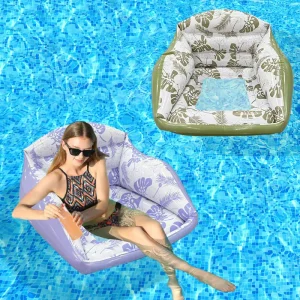 Custom PVC Inflatable Pool Float Recliner Backrest Mesh Adult Lounge Air Mattress Swim Floaty Accessory Water Parties Rides