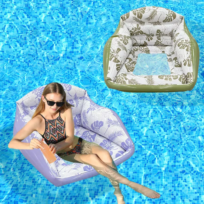 Custom PVC Inflatable Pool Float Recliner Backrest Mesh Adult Lounge Air Mattress Swim Floaty Accessory Water Parties Rides