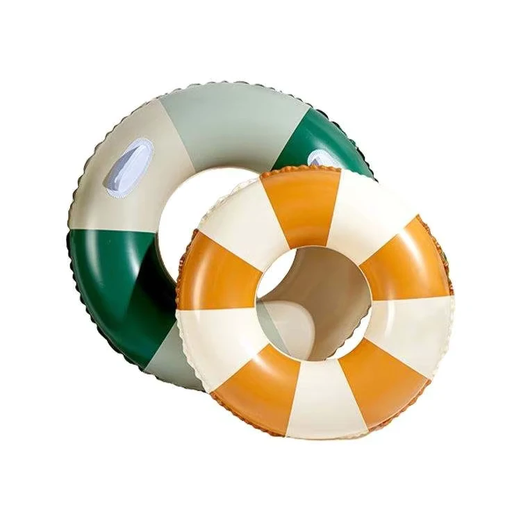 Custom PVC Inflatable Swimming Rings for Children with Safe Handles Colorful Cartoon Pool Float Toys Summer Water Fun