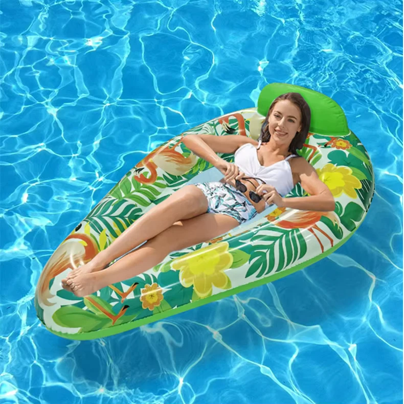 Flutuador de PVC personalizado, cadeira de lounge insuflável inspirada na praia, instalação de diversão aquática para uso doméstico, para crianças e famílias