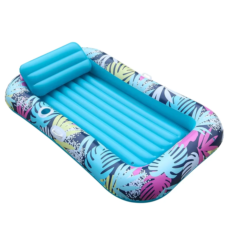 Custom PVC Rectangular Kids Floating Hammock Pool Ring Baby Swimming Float Lounger Water Tube Inflatable Water Mattress