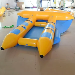 Kapal Model Ikan Terbang Banana Boat Tarpaulin PVC Inflatable Kustom untuk Iklan dan Promosi Pesta Luar Ruangan