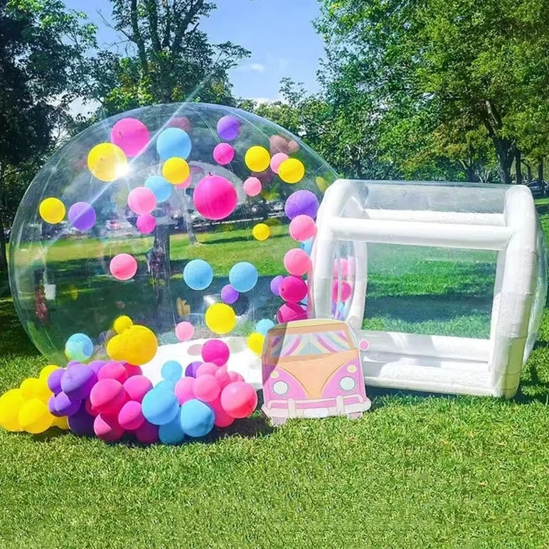 Aangepaste Feest Transparante Opblaasbare Bubble Tent met Ballonnen voor Buiten Dates Kamperen Opblaasbaar Huis Bubble Tent